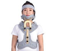 AYCDL Orthosis Cervical Thoracic Halo Brace, Head Neck Chest Orthosis, U-Shaped Stable Structure and Ergonomic Designed Fit, Size Adjustable, for Cervical Fracture, Postop,Gray