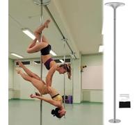 AYCDL Pole Dancing Pole for Home Dance Pole 2.2m 2.7m 3m 3.2m 3.6m 3.7m 3.8m Non Ceiling Mounted Pole for Beginners Exercise, 45mm Portable Removable Dance Pole Kit 4,Silver-2.7M-2.9M/9ft-9.4ft