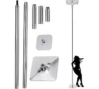 AYCDL Pole Dancing Pole for Home Dance Pole Extension Tube for Ceiling 9ft 10ft 11ft 12ft, Removable Chromed Steel Stripper Dance Pole for Apartment Room Hold, Max Lo,Silver-2.9M-3M/9.4ft-9.8ft