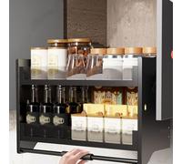 AYCDL Pull-Down Cabinet Organizer,2 Tier Kitchen Cabinet Pull-Down Shelves,Multi-Purpose Wall Hanging Shelves,Heavy Duty Spice Rack Organizer For Kitchen Ap,One Color-Cabinet 750mm