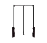 AYCDL Pull Down Closet Rod,Adjustable Pull Down Closet Rod - Soft Return Wardrobe Rail for Hanging Clothes, Load-Bearing 20KG, 550-1250mm Size, Brown Wardrobe Organiz,Brwon-930-1250mm