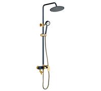 AYCDL Rain Shower Head with Handheld Spray Luxury Shower Faucet Combo Includes Wall Mount Bracket/Hose, 3-Way Water Diverter Mount,Blue