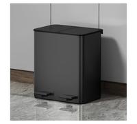 AYCDL Rectangular Dual Compartment Recycling Trash Can with Soft-Close Lid and Hands-Free Operation, Kitchen Waste Management Solution,Black-18L