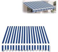 AYCDL Retractable Patio Awning Manual Canopy for Garden Gazebo Multi-Striped Outdoor Shade Cover Replacement Fabric for Umbrella for Outdoor Spaces.,Blue-3x2m (10x6.5ft)