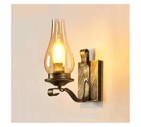AYCDL Retro Industrial Light Iron Wall Lamp Restaurant Corridor Bedroom Bedside Glass Wall Light Living Room Hotel Lighting,Wall Light,Bronze-Cool White