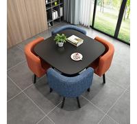 AYCDL Round Dining Table for 4 with Chairs Marble Table and Chairs Set Office Reception Desk and Set Marble Table and Chairs Set Office Suitable for Lounge,Double Spell-squre-fbric-One Size