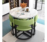 AYCDL Round Dining Table Set with 4 Chairs SpaceSaving Table and Chair Combo for Family Gatherings 80cm Diameter Kitchen Table Stylish A1 Color Design,A2
