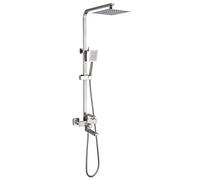 AYCDL Shower Kits with Overhead Shower 304 Stainless Steel Brushed, Hot and Cold Multifunctional Square Shower Head Limestone-Proof Shower System