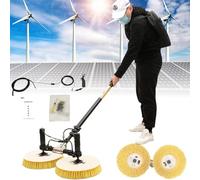 AYCDL Solar Panel Cleaning Kit, Double Brush Head with Adjustable Extension Rod, Automatic Rotary, 500-750㎡/h, Outdoor Washing Tool, 16.4FT,3M/9.8FT