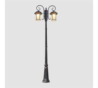 AYCDL Solar Post Lights Outdoor Lamp Post Light, Outdoor Post Light, Pole Lantern,2-Head Black Finish Outdoor Post Column Lamp Anti-Rust Aluminium, Waterproof Courtyard Wa,One Color-Height 230cm