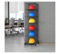 AYCDL Stackable Safety Helmet Storage Boxes,Large Adjustable Hard Hat Placement Organizer Rack with Wheels,Construction Sites/Workshop/Retail Store Helmet Display She,6 Grids