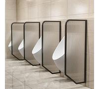 AYCDL Stainless Steel Men's Urinal Privacy Baffle - Wall-Mounted Urinal Screen with Tempered Glass for Toilet Partitions in Public Restrooms, Hote,4pcs-Black