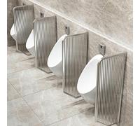 AYCDL Stainless Steel Men's Urinal Privacy Baffle - Wall-Mounted Urinal Screen with Tempered Glass for Toilet Partitions in Public Restrooms, Hote,5pcs-Silver