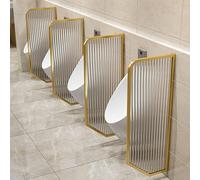 AYCDL Stainless Steel Men's Urinal Privacy Baffle - Wall-Mounted Urinal Screen with Tempered Glass for Toilet Partitions in Public Restrooms, Hote,5pcs-Gold