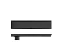 AYCDL Stainless Steel Rectangle Shower Drain,Reversible 2-In-1 Cover Tile Insert Grate Removable,Linear Shower Drain,Gold,8.5 * 40cm,Black-8.5 * 40cm