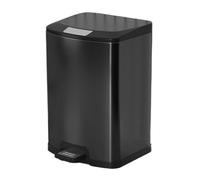 AYCDL Stainless Steel Trash Can with Soft-Close Lid and Foot Pedal for Kitchen Waste Management,Black-18L