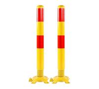 AYCDL Steel Safety Bollard with Anchor Bolts Parking Barrier Bollard Post with Reflective Tape, for Road Construction Work/Parking Lot Safety/Traffic Crowd Control,4p,2pcs