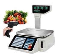 AYCDL Thermal Label Printer, Digital Pri Label Printing Scale, Commercial Digital Scale for Food Retail Stores, Supermarkets,B