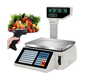 AYCDL Thermal Label Printer, Digital Pri Label Printing Scale, Commercial Digital Scale for Food Retail Stores, Supermarkets,B