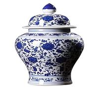 AYCDL Vase Blue And White Porcelain Vases Classic Temple Ginger Jar Vase Blue and White Ceramic Flower Vases Flower Porcelain Floral Glass for Friends and Family A Rustic Home