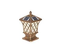 AYCDL Vintage Solar IP55 Waterproof Outdoor Garden Lamp Post Light Glass Column Lamp LED Decoration Street Light Lawn Villa Lamp Post Lamp Path Decking Patio Aisle Balcony,Bronze-L