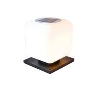 AYCDL Vintage Square Waterproof Home Solar Light Column Head Light Outdoor Garden Solar Wall Light Iron Pillar Post Porch Patio Floor Lights Street Lantern Table Lamps Lan,L