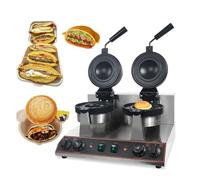 AYCDL Waffle Maker Commercial Double Head Ice Cream Burger Maker, Non-Stick Coating & Rapid Heating for Uniform Cooking, Precise Temperature Control for Hamburgers,