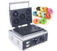 AYCDL Waffle Maker Commercial Plum Flower Electric Doughnut Maker - 5-Holes Non-Stick Waffle Donut Machine with Temperature/Time Control for Bakery, Restaurants, Snac