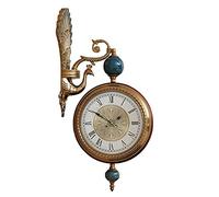 AYCDL Wall Clock Peacock European-Style Electroplating Double-Sided Wall Clock, Silent Double-Sided Clock in The Living Room, American Living Room Wall Watch