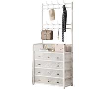 AYCDL White Shoe Storage Organizer Rack with Coat Hanger Large Capacity Multifunctional Shoe Cabinet with Dustproof Design for Corridor Foyer 77x35x168cm