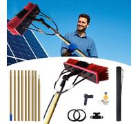 AYCDL Window Cleaning Pole, Water Fed Telescopic Brush, Extendable Cleaner for Conservatory Roof Cleaning, 4m Length,Gold/35cm Brush Head-5m/17FT