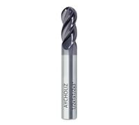 AYCHOLIZ 1/2" Ball Nose Carbide End Mill 4Flutes Carbide Milling Cutter HRC55 CNC Router Bits with AlTiN Coated for Alloy Steel