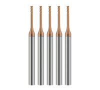 AYCHOLIZ 5pcs 3/32" Long Reach End Mill Square Nose Miniature End Mills 4Flute Solid Carbide Long Neck Milling Cutter with Extended Neck for Steel