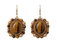 AYCJOY Jewelry Handmade Vintage Bohemian Turquoise and Pearl Drop Earrings for Women - Multigemstone Statement Earrings with Blue Pave Halo and Gold-Tone Fishhook Backs - 2" Drop