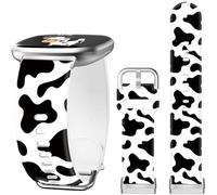 AYCQ Cow Print Watch Band Compatible with Fitbit Versa 4/Versa 3/Sense 2/Sense for Women Holiday Smartwatch Replacement Band