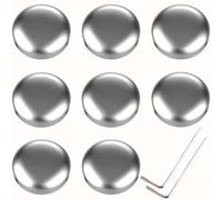 AYCRIT Footswitch Topper Metal Buttons with 3 Set Screws and Rubber Insert for Guitar Effect Pedal Foot Switch 10mm, 4pcs (2#Silver, 8)