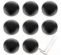 AYCRIT Footswitch Topper Metal Buttons with 3 Set Screws and Rubber Insert for Guitar Effect Pedal Foot Switch 10mm, 4pcs (1#Black, 8)