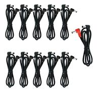 AYCRIT Guitar Effect Pedal DC Cable 45CM, 5.5 x 2.1mmPower Lead/Cord, Right Angle on Both Ends, 11 pack(18" x10 +1 Reverse Cable), Male to Male