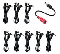 AYCRIT Guitar Effect Pedal DC Cable 60CM, 5.5 x 2.1mmPower Lead/Cord, Right Angle on Both Ends, 9 pack(24" x8 +1 Reverse Cable), Male to Male