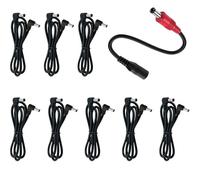 AYCRIT Guitar Pedal Power Cable Right Angle 12Inch 30CM, 5.5 x 2.1mm Power Lead/Cord, Right Angle on Both Ends, 9 Pack Male to Male