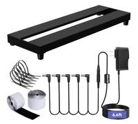 AYCRIT Mini Guitar Pedal Board Aluminum Alloy 0.8lb Small Effect Bass Pedal Board 16x5.3 Inch with Pedals Mountain Tape 5 Way Daisy Chain Cable Tie Black