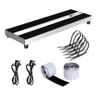 AYCRIT Mini Guitar Pedal Board, Aluminum Alloy 0.9lb Small Effect Bass Pedalboard, 16 * 5.3in, With Pedals Mountain Tape, Power DC Cable, Cable Tie, Silver