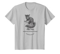 Aye-Aye Lemur Cute Vintage Animal Print Wildlife Birthday T-Shirt, Youth, Silver Grey, Medium