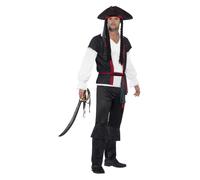 Smiffys Aye Aye Pirate Captain Costume, Black, M - Size 38 inches-40 inches