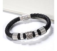 Aye Do Gifts Men's Mens Nautical Black Leather Bracelet | Size: 8 inches Aye Do Gifts Black 8 inches
