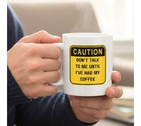 Aye Do Gifts Men's Personalised Don't Talk To Me Until I've Had Coffee Mug | Gift for Dad in White Aye Do Gifts White