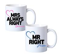 Aye Do Gifts Mr Right & Mrs Always Right Mugs Gift Set I Couples Wedding Gift in White Aye Do Gifts White