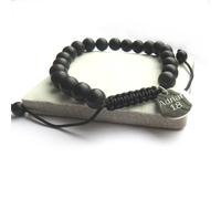 Aye Do Gifts Personalised Men's Black Agate Beaded Bracelet | Size: 8 inches Aye Do Gifts Black 8 inches