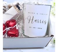 Aye Do Gifts Personalised Surname Wedding Candle Gift Set | Couple Engagement in White Aye Do Gifts White