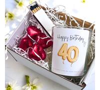 Aye Do Gifts Women's 40th Birthday Gold Balloons Candle Gift Set in White | Size: 1 Pack Aye Do Gifts White 1 Pack
